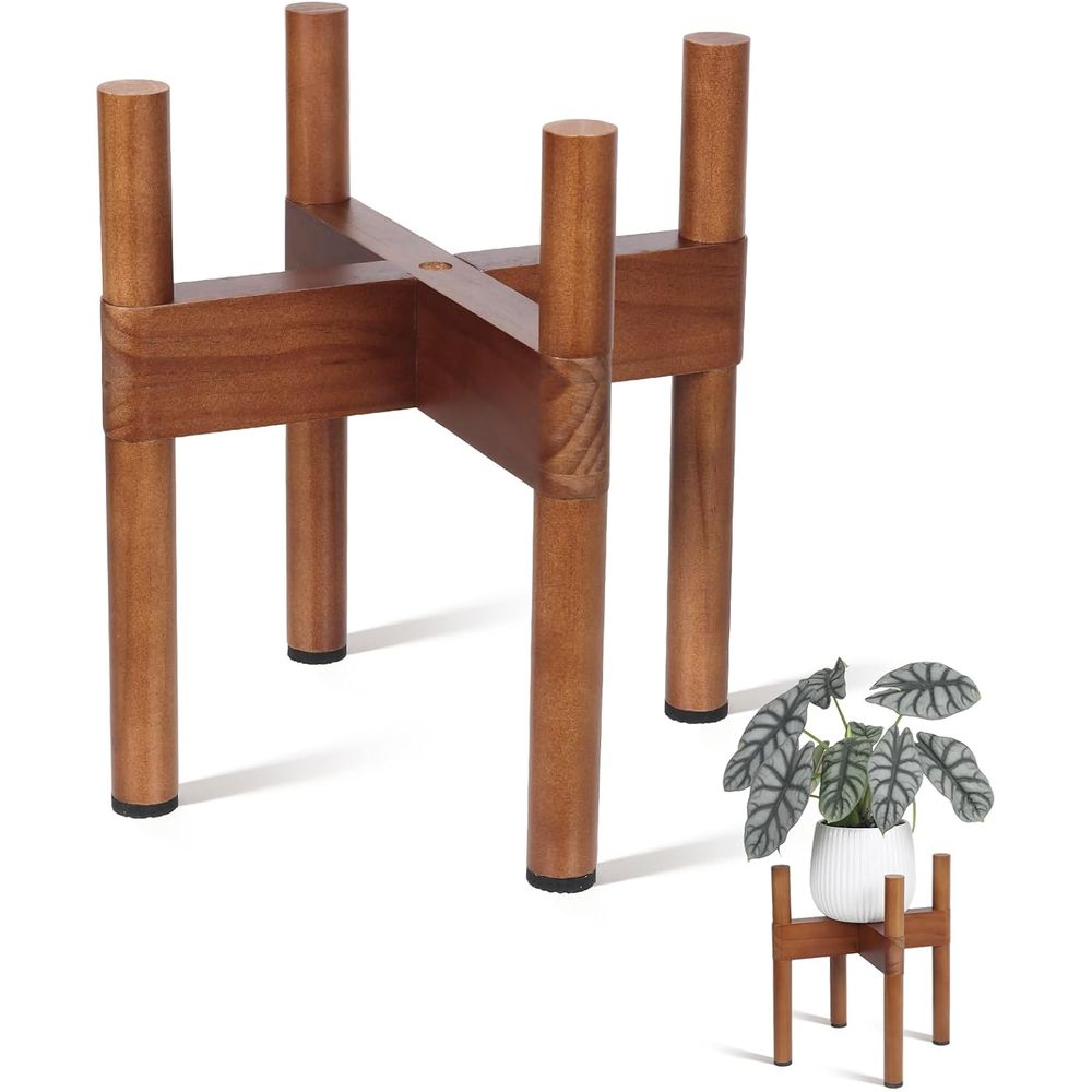 Badminton Live - Indoor Wooden Plant Holder, Modern Tall