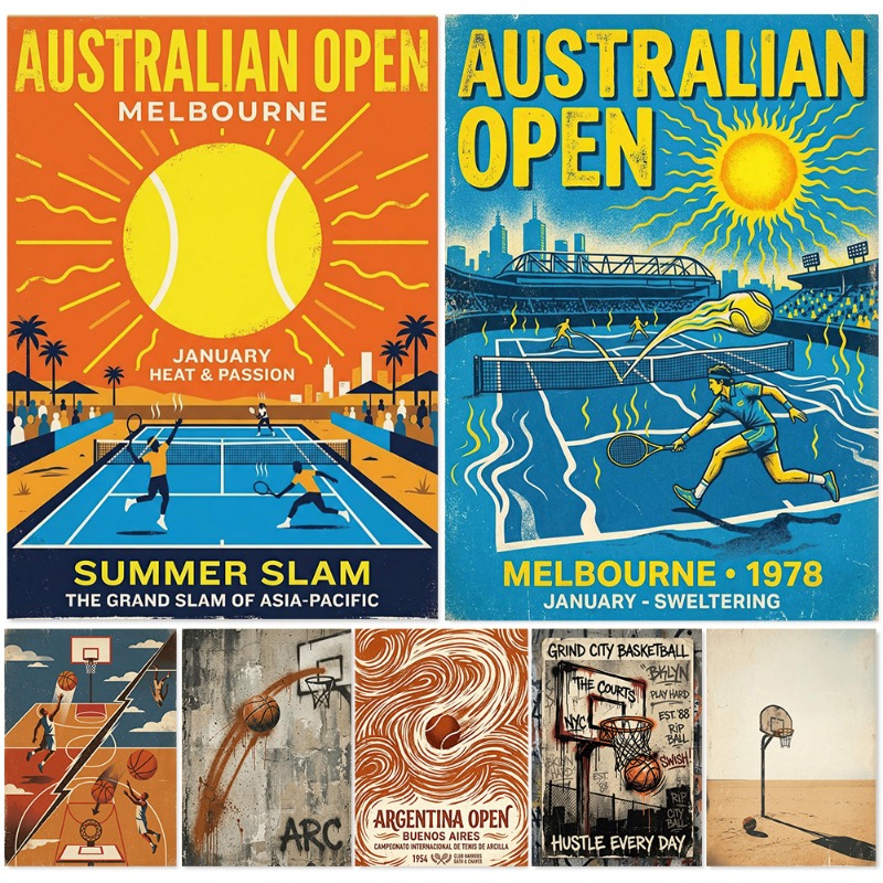 Badminton Quotes - Vintage Tennis Basketball Wall Art Retro