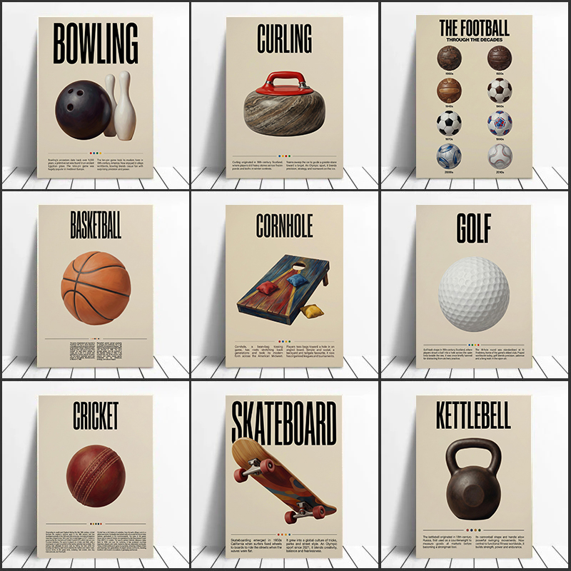 Badminton Single - Vintage Retro Educational Sports Equipment Canvas