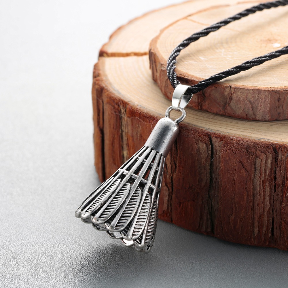 Badminton Is Calling - Kinitial Vintage Badminton Shape Pendant Necklace