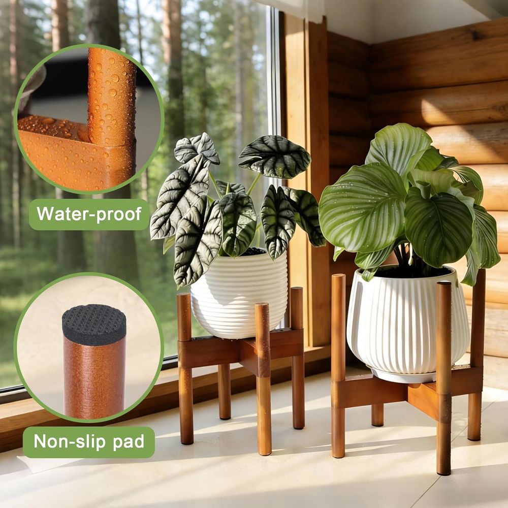 Indoor Wooden Plant Holder, Mo - Badminton Live ulasan dan harga