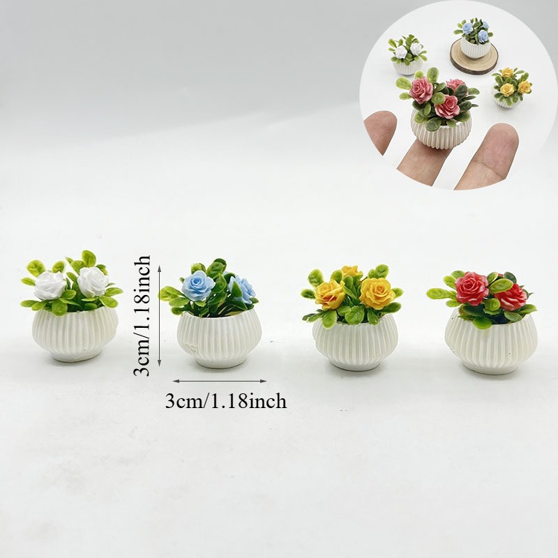 1pc Miniature Rose Plant Potte - Badminton Live ulasan dan harga