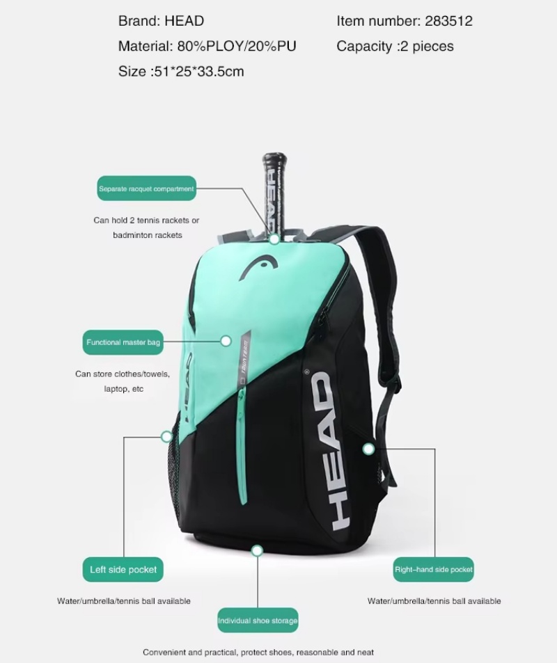 HEAD Tennis Backpack Tour Team - Backpack Racket Bag ulasan dan harga