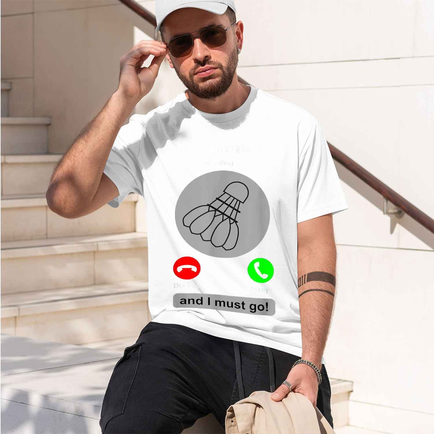 Casual Style Men's T-Shirt Bad - Badminton Is Calling ulasan dan harga