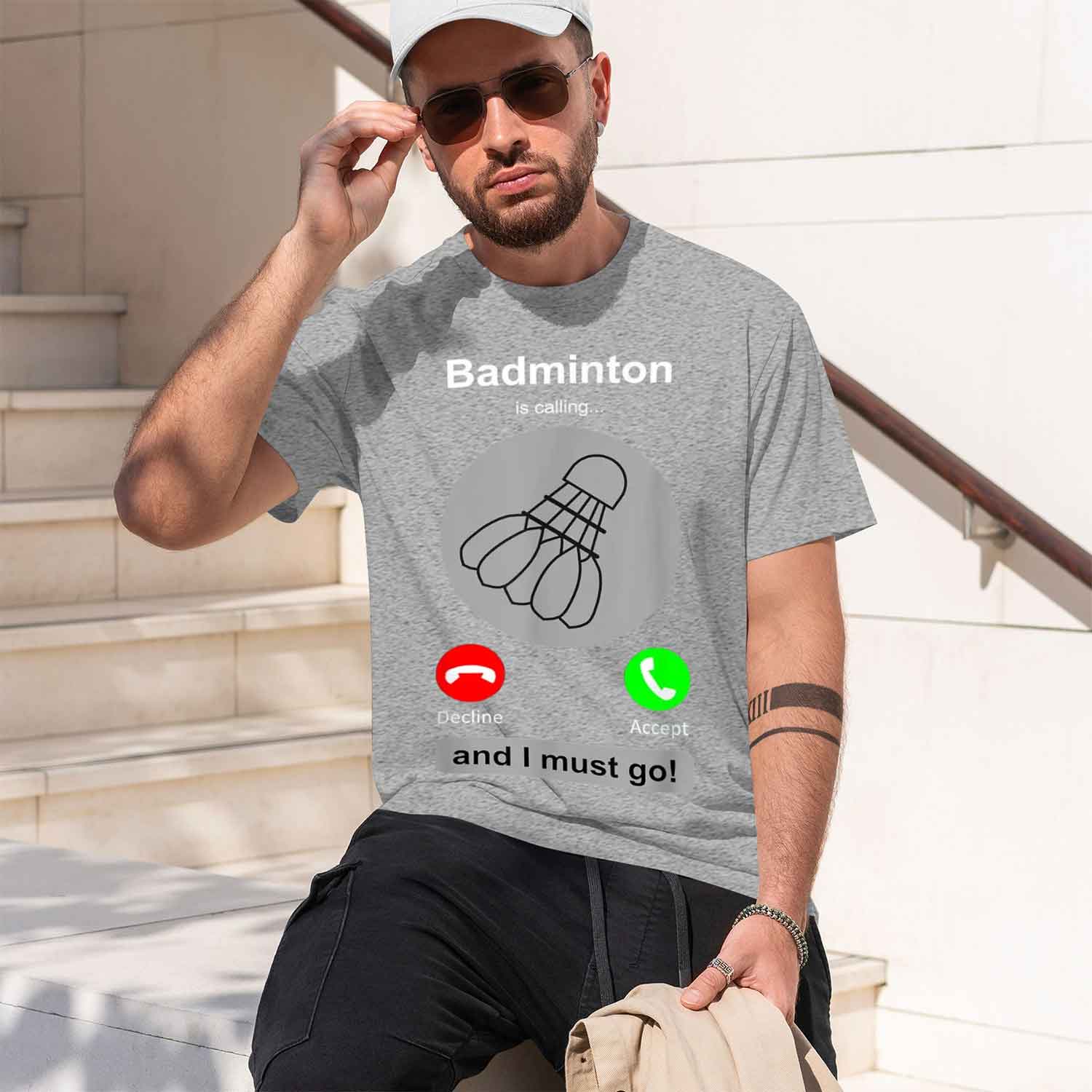 Casual Style Men's T-Shirt Bad - Badminton Is Calling ulasan dan harga