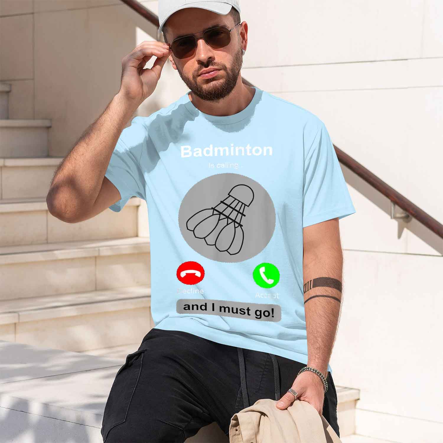 Casual Style Men's T-Shirt Bad - Badminton Is Calling ulasan dan harga