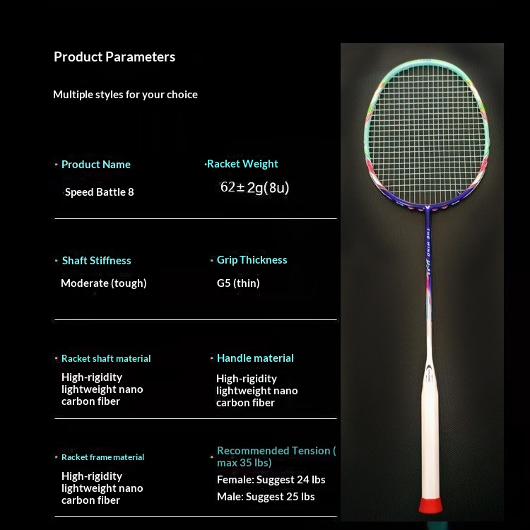 Ultra-Lightweight 8U Badminton - Badminton Single ulasan dan harga