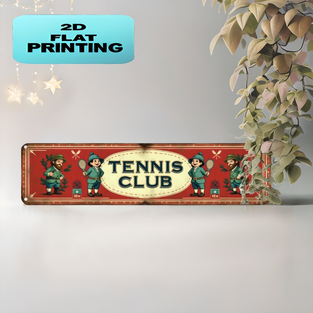 Tennis Club Vintage Metal Wall - Badminton Quotes ulasan dan harga