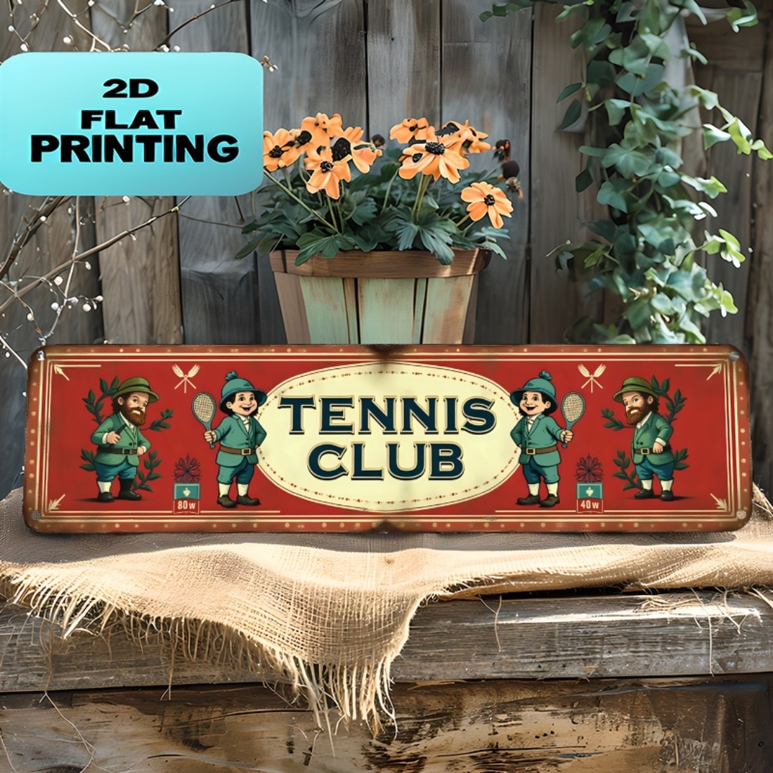 Tennis Club Vintage Metal Wall - Badminton Quotes ulasan dan harga