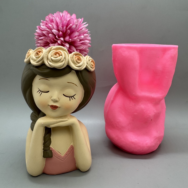 Cute girl flower pot silicone  - Badminton Live ulasan dan harga