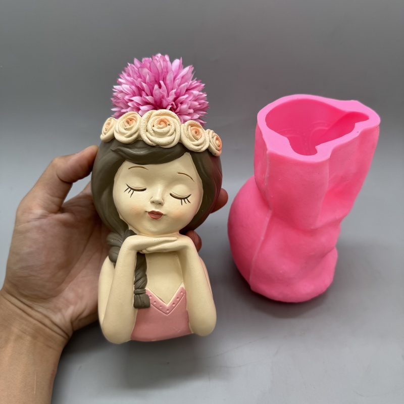 Cute girl flower pot silicone  - Badminton Live ulasan dan harga