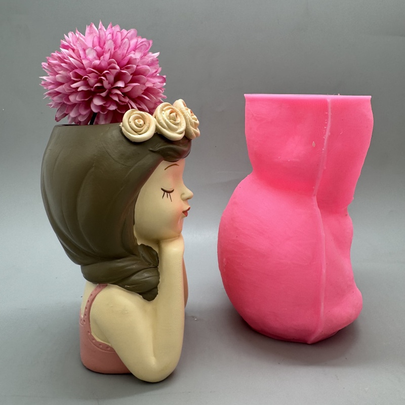 Cute girl flower pot silicone  - Badminton Live ulasan dan harga