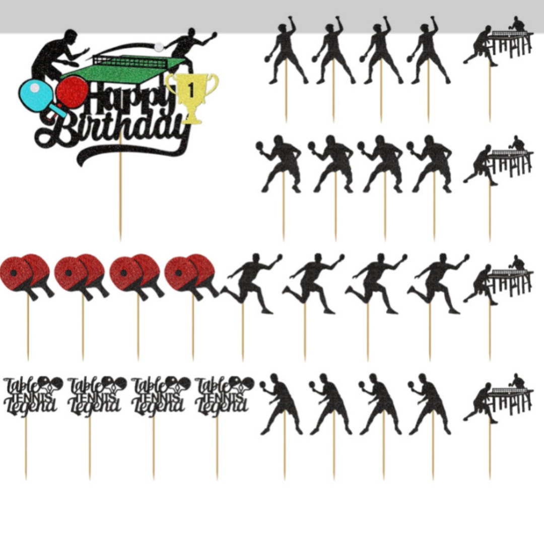 Ping Pong Cake Topper Happy Bi - Badminton Quotes ulasan dan harga