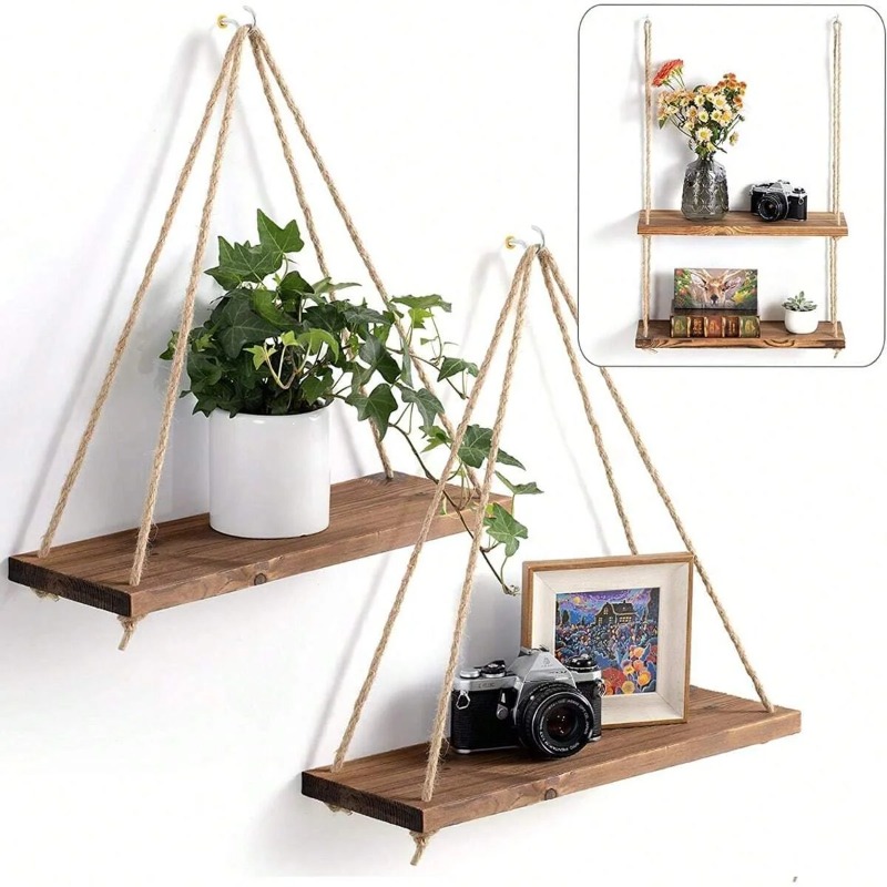 1PC Wooden Swing Hanging Hemp  - Badminton Live ulasan dan harga
