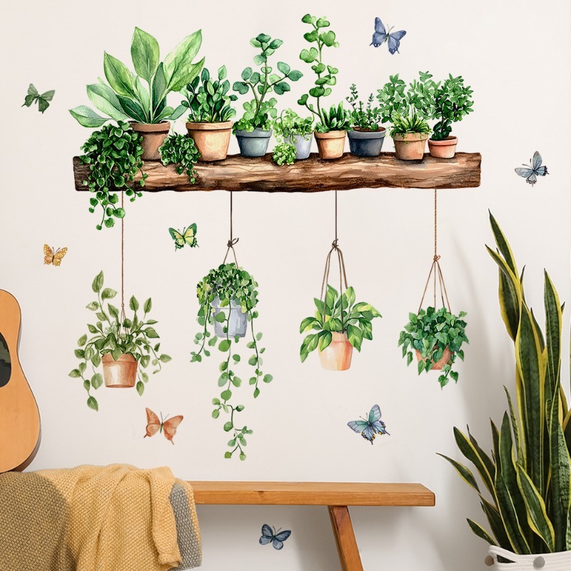 3D Potted Green Plant Shelf Wa - Badminton Live ulasan dan harga
