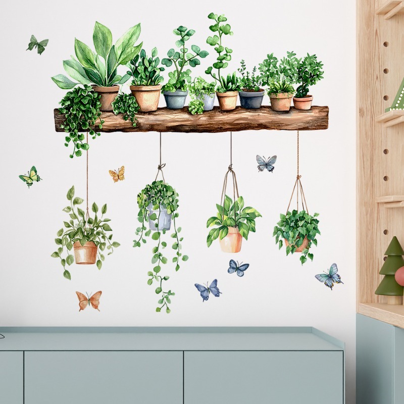 3D Potted Green Plant Shelf Wa - Badminton Live ulasan dan harga