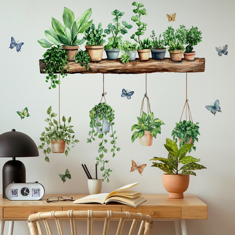 3D Potted Green Plant Shelf Wa - Badminton Live ulasan dan harga