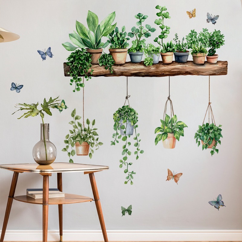 3D Potted Green Plant Shelf Wa - Badminton Live ulasan dan harga