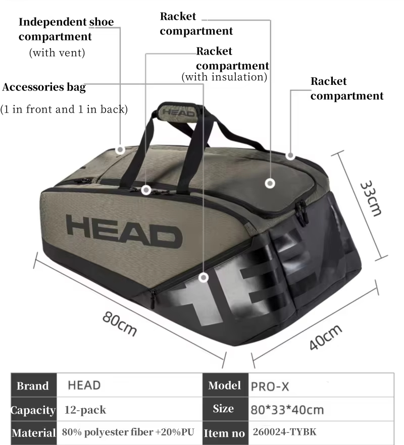 HEAD TOUR/PROX Series Tennis R - Backpack Racket Bag ulasan dan harga
